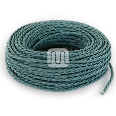 Cable eléctrico H05V2-K cubierto con tela torcida FRRTX 3x0,75 D.7.0mm verde salvia TR420