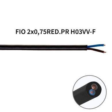 Cable redondo H03VV-F (FVV) 2x0,75mm2 negro