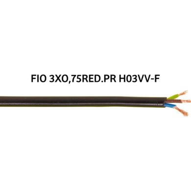 Round cable H03VV-F 3x0,75mm2 black