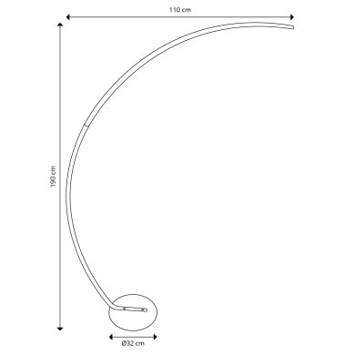 Floor lamp ROMA 48W LED CCT (3000K/4000/6000K), in black