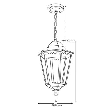 Suspensão LISA IP34 1xE27 Alt.Reg.xD.17cm Preto