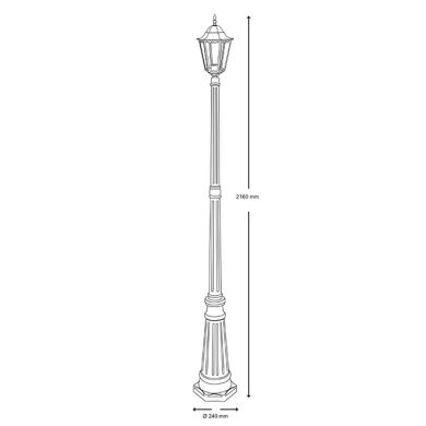 Farola LISA IP34 1xE27 Al.100xD.17cm Antracita