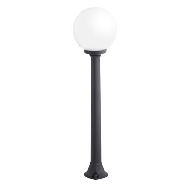 Pillar GLOBE 1xE27 8,5W CCT (3colors) switch IP55 H.100xD.25cm black resin