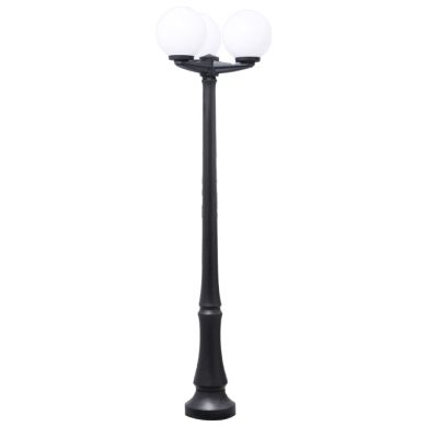 Pillar GLOBE 3xE27 8,5W CCT (3colors) switch IP55 H.198xD.59cm black resin