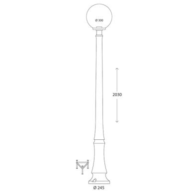 Pilar GLOBE 1xE27 11W botão CCT (3cores) incluída IP55 Alt.203xD.30cm resina preta