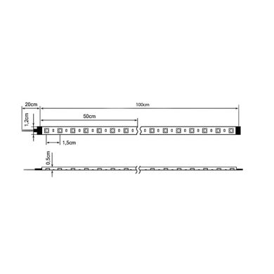 LED Strip 230V 15W/m 72LED/m RGB+W IP65 1m (multiples of 5m)