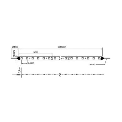 Led Strip 24Vdc 9,6W/m 120LED/m 6000K IP20 50m/roll