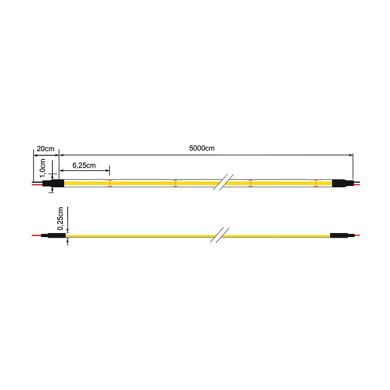 COB LED Strip 24Vdc 20W/m 608LED/m CCT (3000K-6000K) IP20 50m/roll