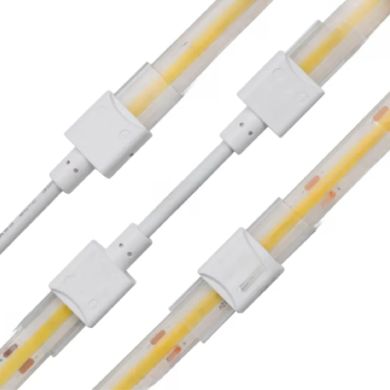 Conector doble para tira LED SMD/COB 1color 8mm (2pins) 24V IP68 blanco