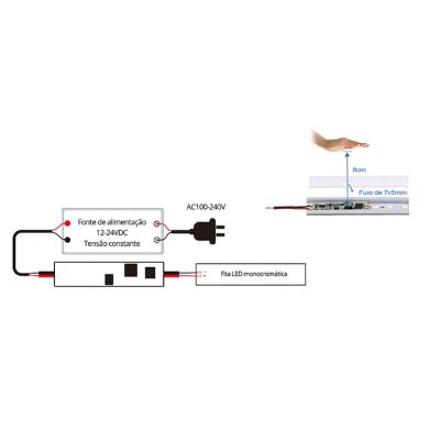 Interuptor de sensor de barrido manual 12V/24V 4A