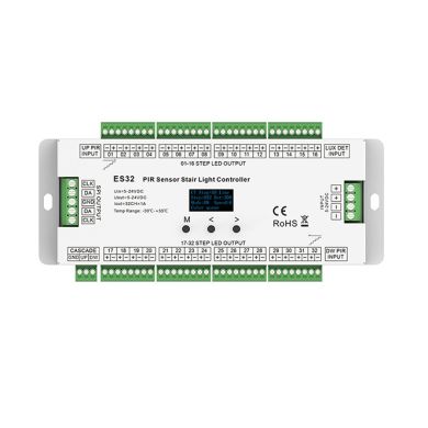 Controlador de luz de escalera con sensor PIR, 32 canales, 1A/canal
