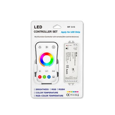 Kit mando y controlador tira LED 12/24Vdc RGB+CCT, 5 canales 3A/canal