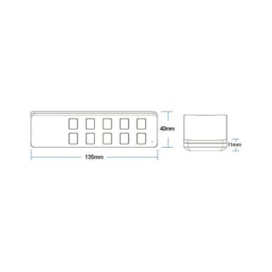 Comando de regulação RF para fitas LED, 1 zona, com iman (pilhas CR2032)