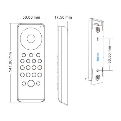 Comando remoto RF RGB/RGBW, 1 zona, com luz indicadora LED (pilhas 2xAAA)