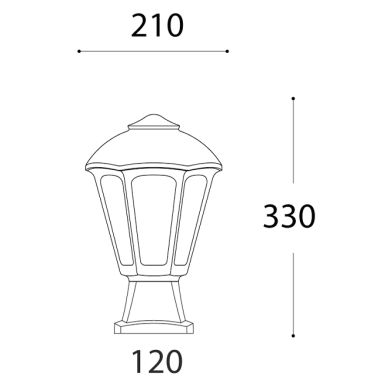Farola GIAMPY 1xE27 IP55 L.21xAn.21xAl.33cm resina negra