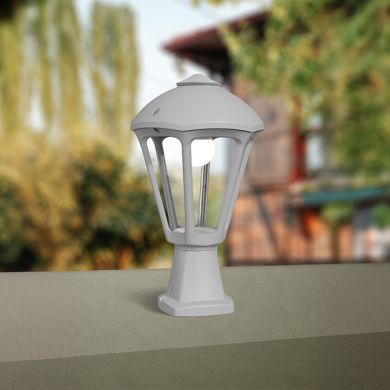 Farola SANDRO 1xE27 IP55 L.24xAn.24xAl.37cm resina blanca