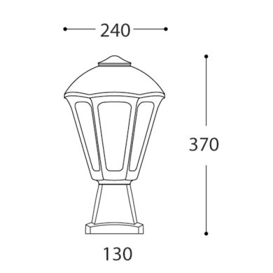 Farola SANDRO 1xE27 IP55 L.24xAn.24xAl.37cm resina blanca