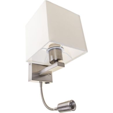 Wall Lamp MARGARIDA 1xE27+1x3W LED L.15xW.18xH.41cm Beije/Chrome
