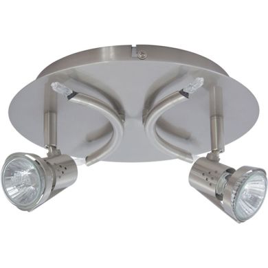 Plafond DANIEL round 2xGU10+4x10WG4 (12V) H.12xD.24cm Satin Nickel