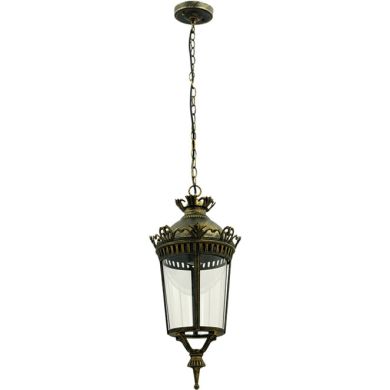 Suspensão EVEREST IP44 1xE27 Alt.Reg.xD.24cm Preto/Dourado