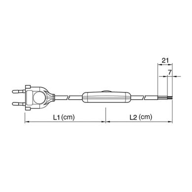 Extensão eléctrica 1,5m (100*50) fio 2x0,75mm² dourado, ficha EU 2P e regulador de mão dourados