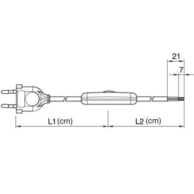 Extensão eléctrica 1,5m (100*50) fio 2x0,75mm² preto, ficha EU 2P e regulador de mão pretos