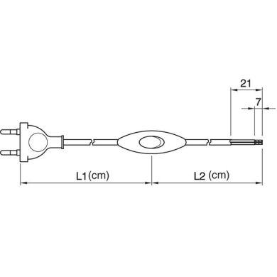 Extensão eléctrica 2,0m (120*80) fio 2x0,75mm² preto, ficha EU 2P e interruptor de mão pretos