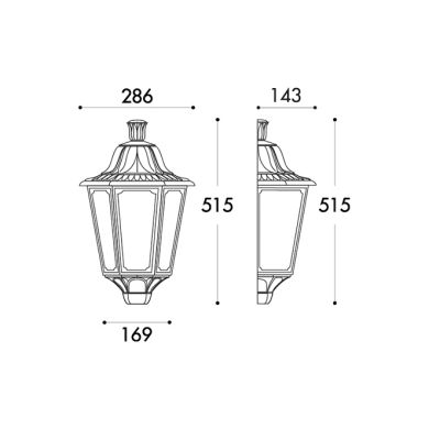 Wall Lamp DARIA 1xE27 IP55 L.28,6xW.14,3xH.51,5cm black resin