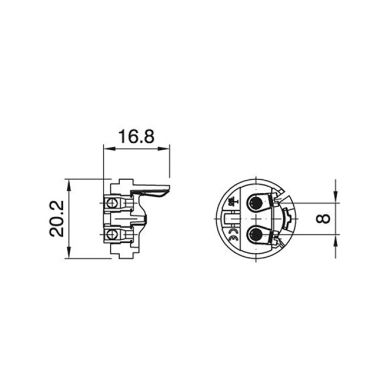 Black insert for E14 3-pieces lampholder with locking device, in thermoplastic resin