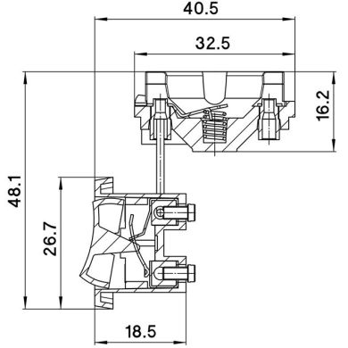 Miolo para suporte E27 de 3-peças branco c/interruptor, e travão anti-desenroscamento, em baquelite