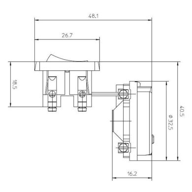 Miolo para suporte E27 de 3-peças preto com interruptor, e travão anti-desenroscamento, em baquelite