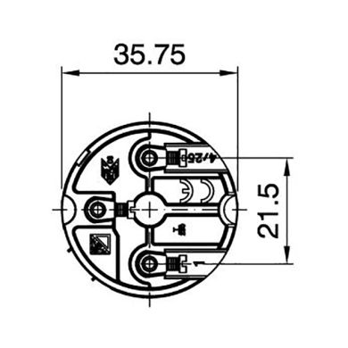 Miolo p/suporte metálico E27 3p cor natural c/travão anti-desenroscamento e terminal de terra, em PP