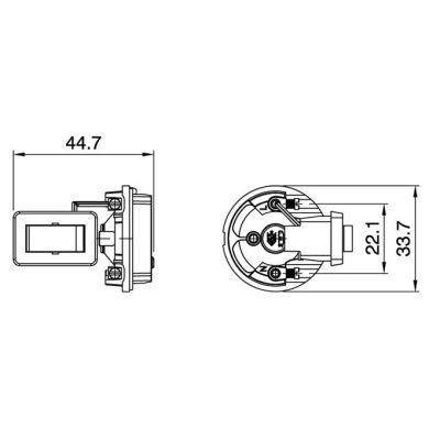 Miolo p/suporte E27 3-peças preto c/interruptor, travão anti-desenroscamento, resina termoplástica
