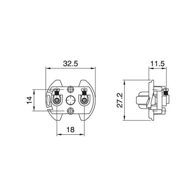 Black insert for E27 3-pieces lampholder with locking device, in thermoplastic resin