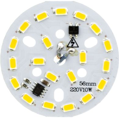 Módulo LED redondo 10W D.56mm 570lm 3000K 230V cabo30cm