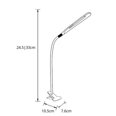 Candeeiro de mesa PAVIA 5W LED 4000K Alt.56,5xD.2,3cm preto