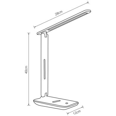 Table lamp MOBIL 5W LED 3000-4000-6500K with mobile phone wireless charging base, in black