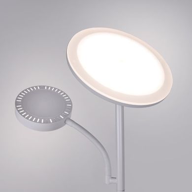 Candeeiro de pé LAGOS com braço de leitura 15+10W LED 4000K 1140+750lm Alt.174xD.24cm branco