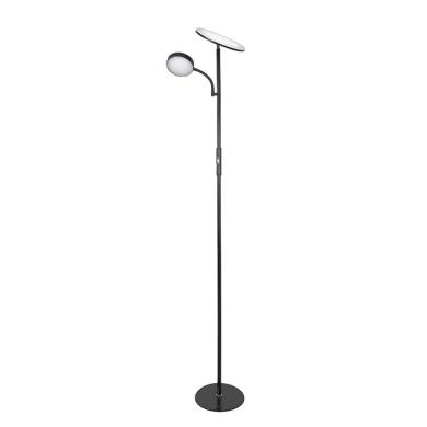 Floor Lamp LAGOS with reading arm 15+10W LED 4000K 1140+750lm H.174xD.24cm black