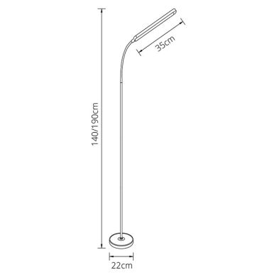 Floor Lamp OFFICE 8W LED 3000-4000-6000K H.174xD.21cm white