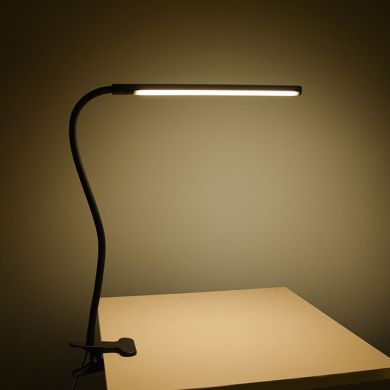 Flexo serie OFFICE 7W LED 4000K con clip en negro H.70xD.2,3cm