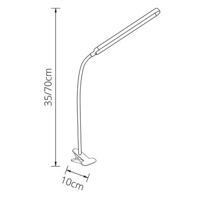 Flexo serie OFFICE 7W LED 4000K con clip en negro H.70xD.2,3cm