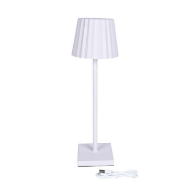 Candeeiro de mesa CLUB IP54 1x3,5W LED 300lm 3000K Alt.7,5xD.11cm branco, com cabo USB