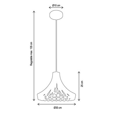 Suspensão MANILA D.35cm 1xE27 em madeira