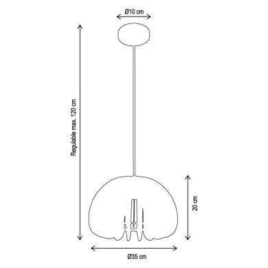 Pendant light JAIPUR D.35cm 1xE27 in wood