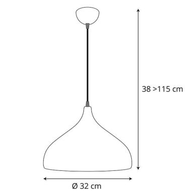 Colgante BONN 1xE27 Al.Reg.xD.30cm Negro/Oro