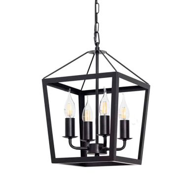 Pendant Light NORA 4xE14 L.25xW.25xH.Reg.cm metal black