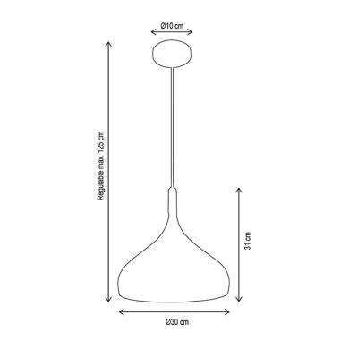 Suspensão BAVIERA D.30cm 1xE27 em metal verde