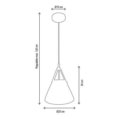 Suspensão RHIN D.25cm 1xE27 em metal branco