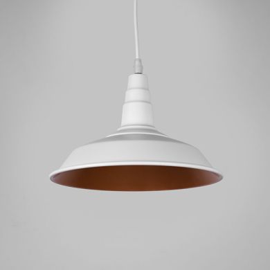 Pendant light KIEL D.25cm 1xE27 in white metal